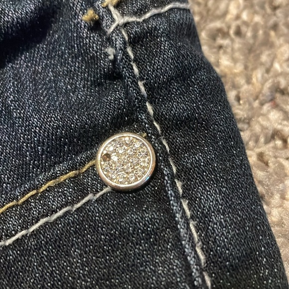 Seven 7 Bootcut Jeans Women’s 28 Dark Wash Denim Distressed Cowgirl Mid-rise - Picture 13 of 16